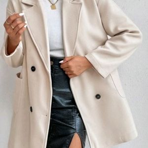 SHEIN pea coat, petite large, tan